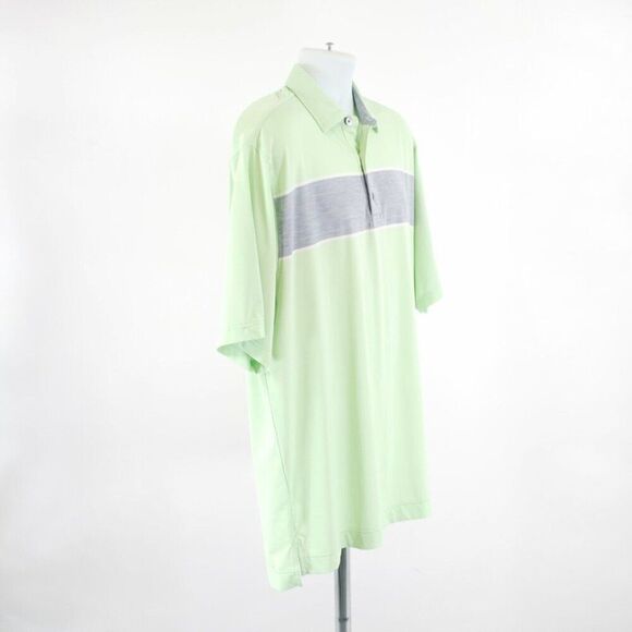FJ Large Footjoy Lime Green‎ Gray Color Block Polo Shirt Short Sleeve - Picture 8 of 10